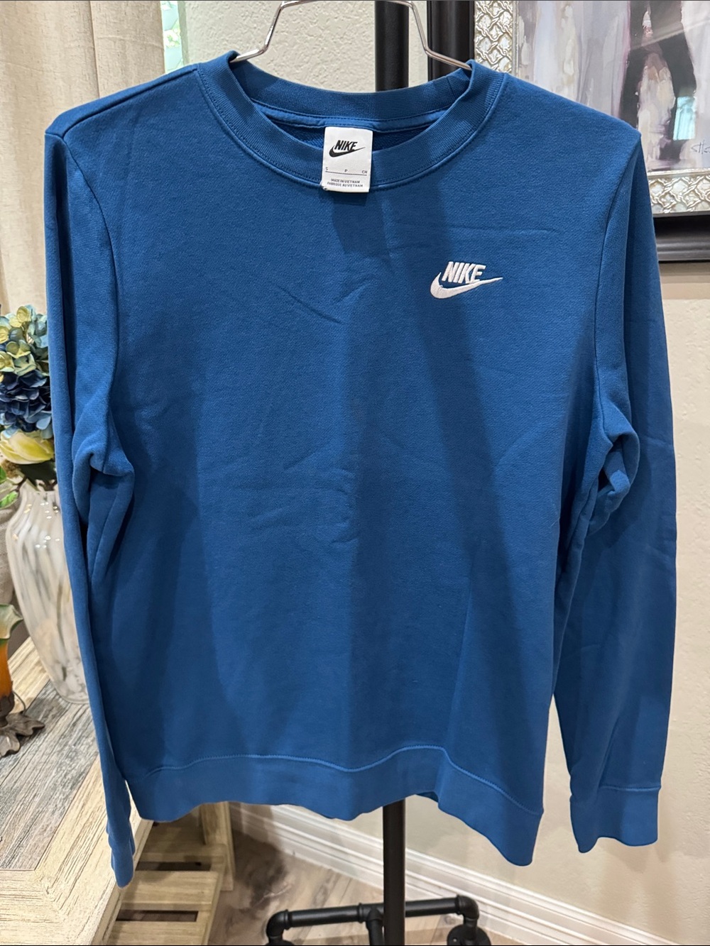 Nike Men's Teal-Blue Crewneck Sweatshirt